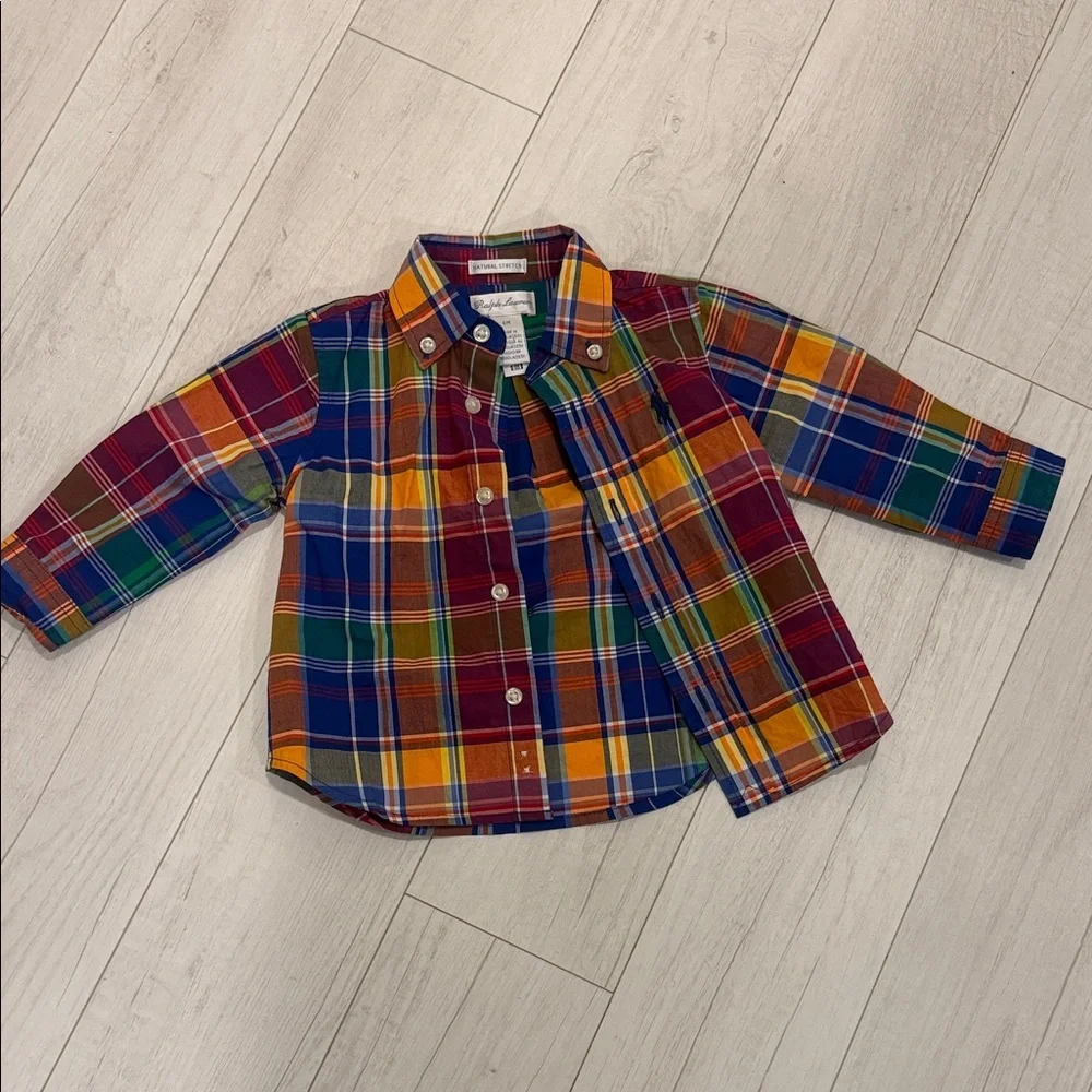 Ralph Lauren Kids Colorful Plaid Button Down Shirt